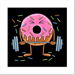 Weightlifing Fitness Workout Gym Donut Lover Posters and Art